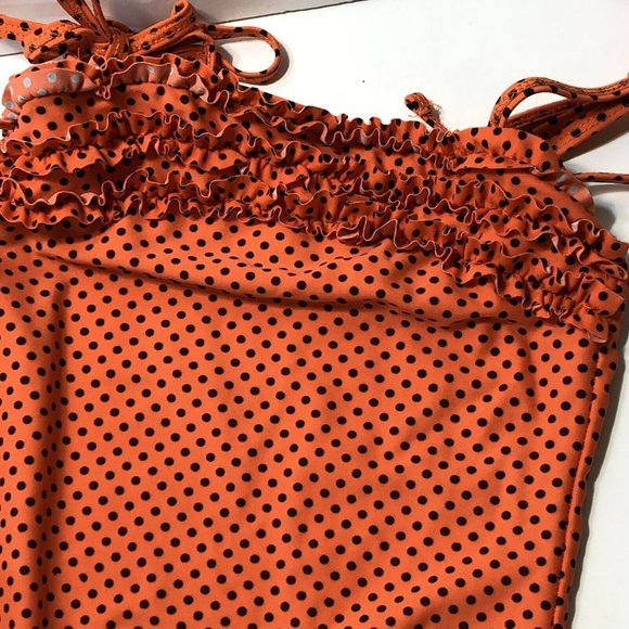 Little Star Girls size 8 Swimsuit Orange & black - Picture 6 of 11